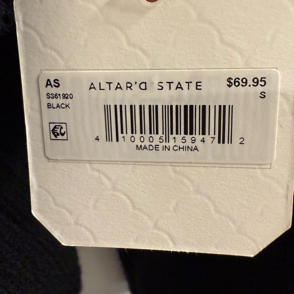 Altar'd State Black Ribbed Cropped Turtleneck Sweater - Picture 2 of 2